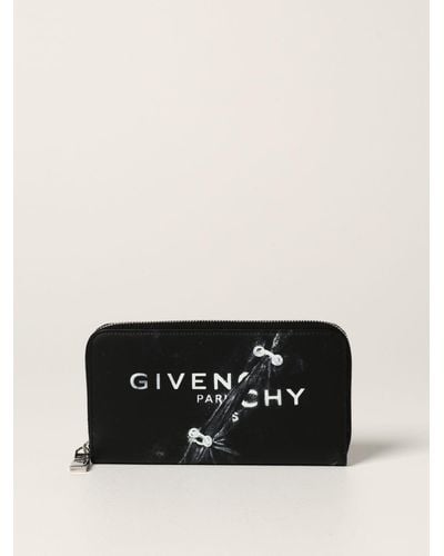 Givenchy Portafoglio continental in pelle di vitello con stampa - Nero