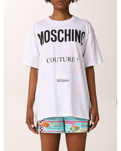 Moschino T-shirt en coton avec logo - Blanc