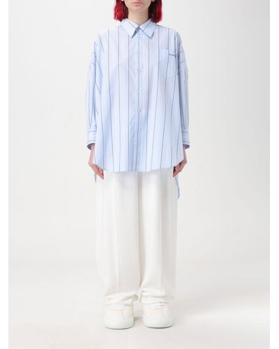 Marni Camicia oversize in cotone a righe - Bianco