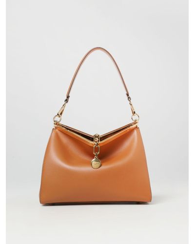 ETRO: Vela bag in leather with logo charm - Beige