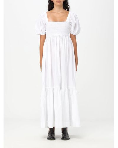 Ganni Dress In Organic Cotton - White