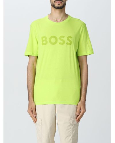 BOSS T-shirt in jersey di cotone - Giallo