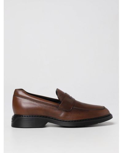 Hogan H576 Loafers In Smooth Leather - Brown
