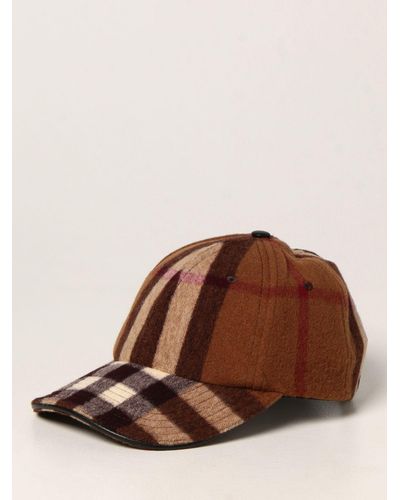 Burberry Tartan Wool Baseball Hat - Brown