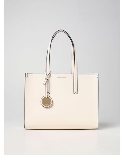 Emporio Armani Bag In Textured Synthetic Leather - Natural
