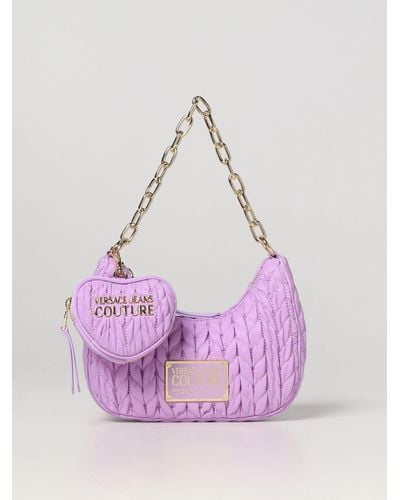 Versace Bag In Quilted Nylon - Pink