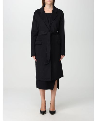 Twin Set Coat In Wool Blend - Black