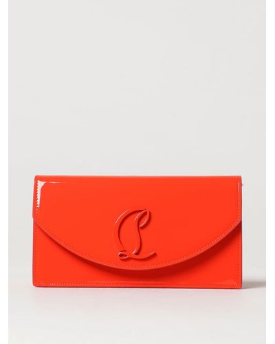 Christian Louboutin Loubi Clutch In Patent Leather - Red