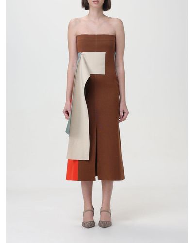 Fendi Robe en maille à design colour block - Multicolore