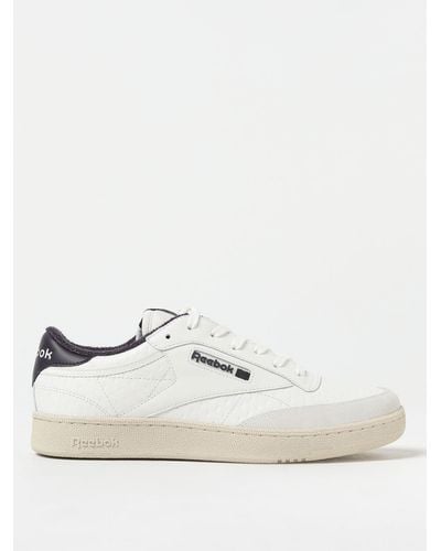 Reebok Club C Sneakers In Worked Leather - Natural