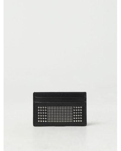 Alexander McQueen Portacarte di credito in pelle con borchie - Bianco