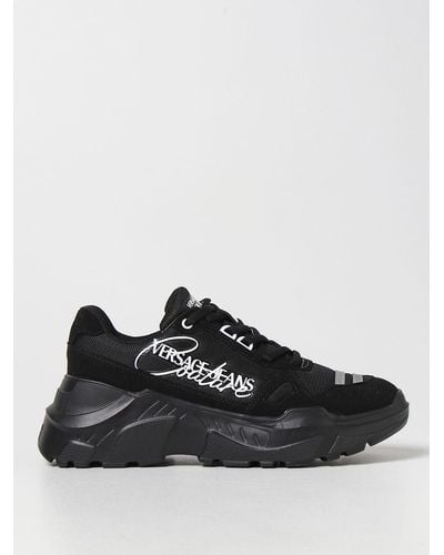Versace Logo-print Chunky Low-top Sneakers - Black