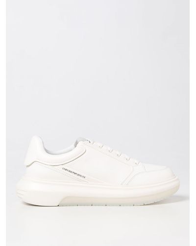 Emporio Armani Trainers In Synthetic Leather - Natural