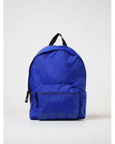 MSGM Backpack In Nylon - Blue
