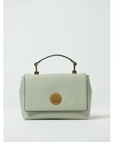 Coccinelle Liya Bag In Grained Leather With Shoulder Strap - Green