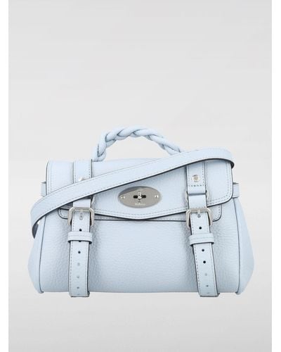 Mulberry Alexa Bag In Grained Leather - Blue