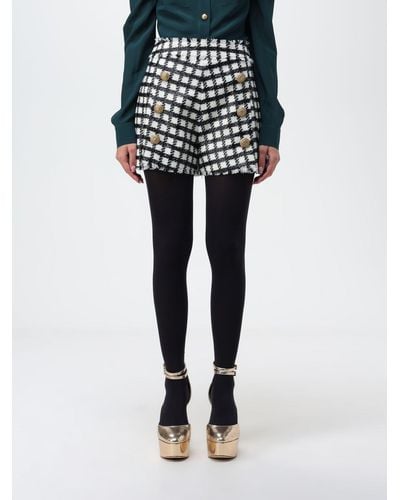 Balmain Shorts In Tweed With Check Pattern - Black
