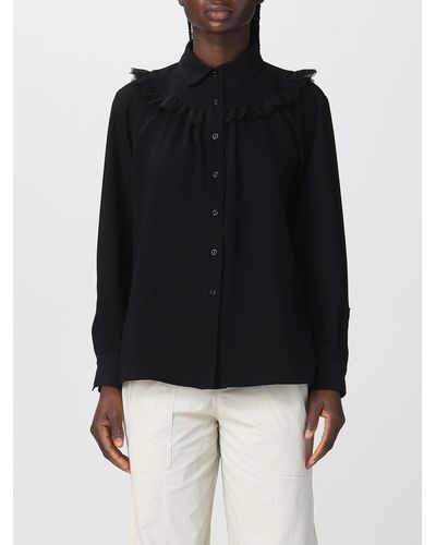 See By Chloé Shirt With Lace Insert - Black