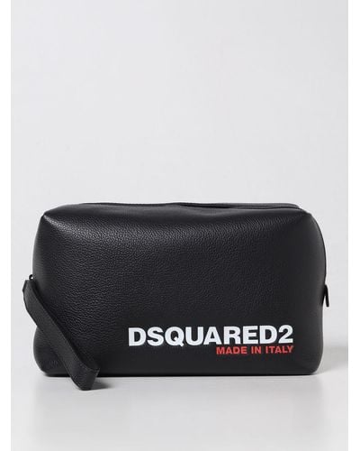 DSquared² Beauty Case In Grained Leather - Black