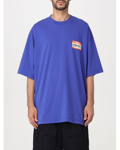 Vetements T-shirt over con logo - Blu