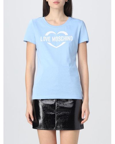 Love Moschino T-shirt con logo - Blu