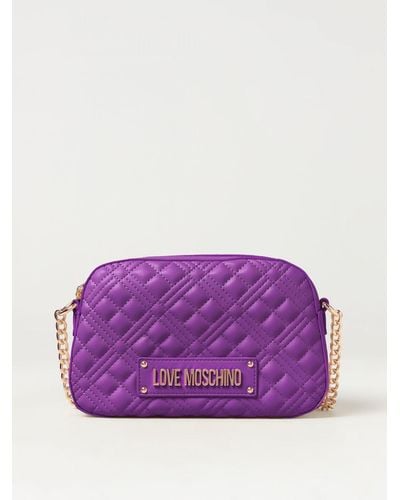 Love Moschino Bag In Quilted Synthetic Leather - Purple