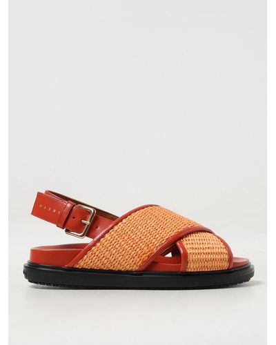 Marni Flat Sandals - Red