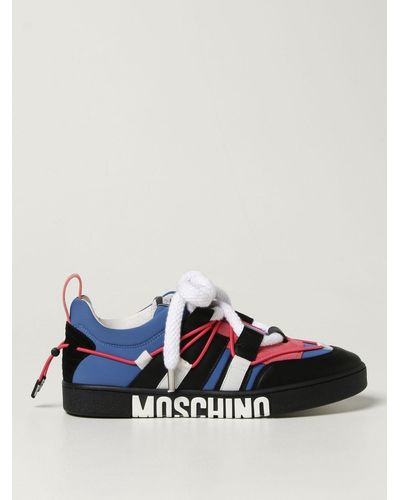 Moschino Fabric And Suede Trainers - Multicolour