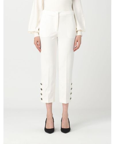 Twin Set Viscose Blend Trousers - White