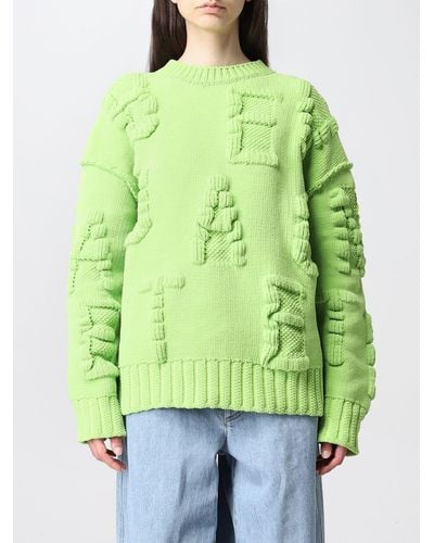 Bottega Veneta Nylon Sweater With Embossed Logo - Green