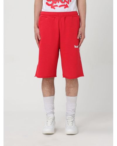 DISCLAIMER Pantaloncino in cotone con logo - Rosso