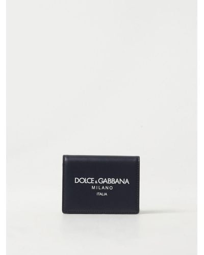 Dolce & Gabbana Portacarte di credito in pelle con logo - Blu