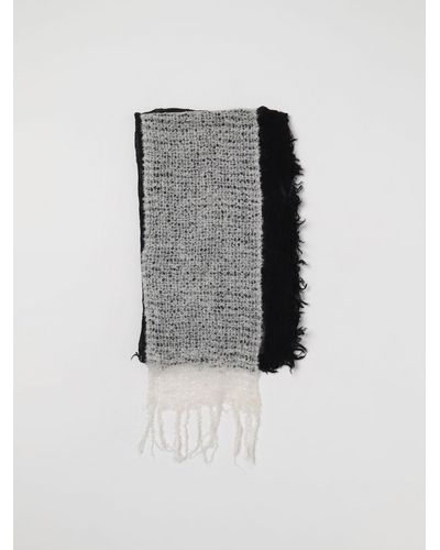 Yohji Yamamoto Sciarpa in misto lana e mohair - Nero