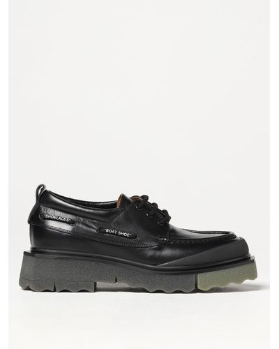 Off-White c/o Virgil Abloh Derby Shoes In Tumbled Leather - Black
