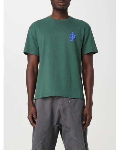 JW Anderson T-shirt in cotone con logo - Verde