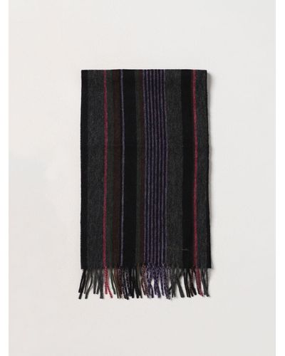 PS by Paul Smith Sciarpa in lana con Stripes jacquard - Nero