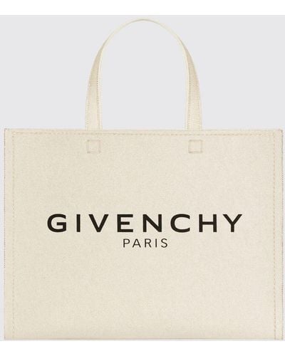 Givenchy Borsa G-Tote small in cotone canvas con stampa logo - Neutro