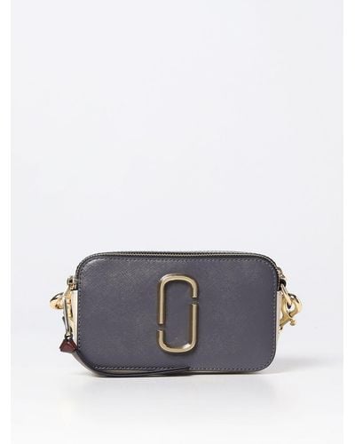 Marc Jacobs The Snapshot Bag In Saffiano Leather - Gray