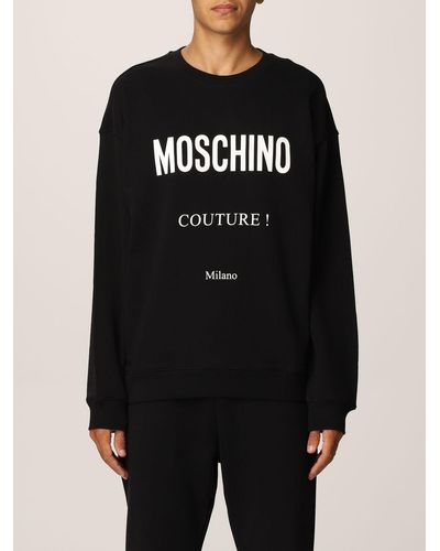 Moschino Cotton Sweatshirt With Logo - Black