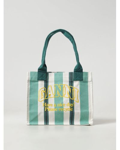 Ganni Tote Bags - Blue