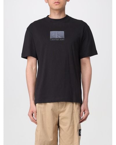 Ck Jeans T-shirt in cotone con logo ricamato - Nero