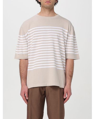 Lardini T-shirt in cotone con motivo a righe - Bianco