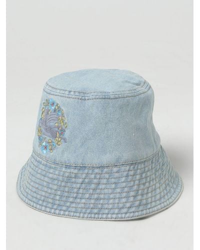 Etro Cappello in denim con ricamo - Blu