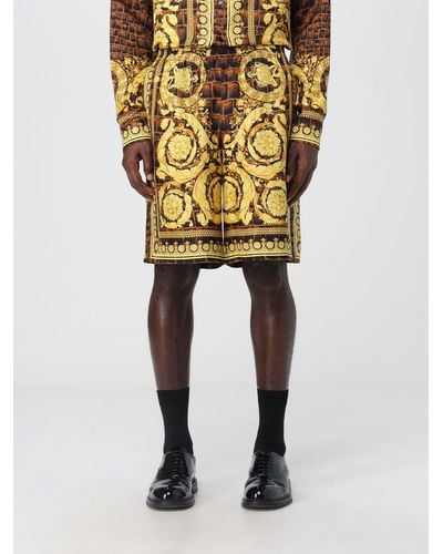 Versace Shorts con stampa Baroccodile - Giallo