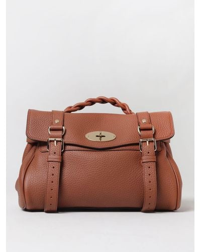 Mulberry Alexa Bag In Grained Leather - Brown