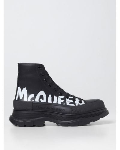 Alexander McQueen 'Tread Slick Graffiti' Botkle Boots - Noir
