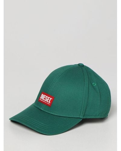 DIESEL Baseball Cap In Cotton With Logo - Green