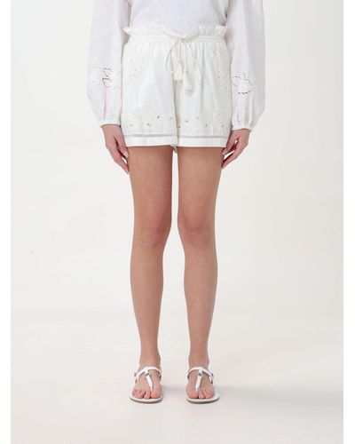 Twin Set Pantaloncino in cotone e lino - Bianco