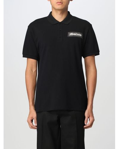 Moschino Polo Shirt In Piqué Cotton - Black
