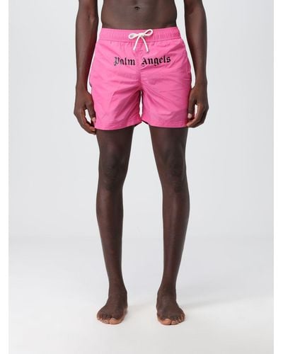 Palm Angels Badeshorts mit Logo-Print - Pink